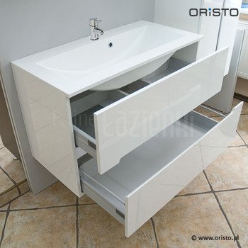Szafka z umywalką Oristo Silver OR33-SD2S-90-1 biała UME-SI-90-92