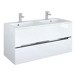 Szafka łazienkowa z umywalką Oristo Silver OR33-SD2S-120-1-D+UME-SI-120-92-D biały