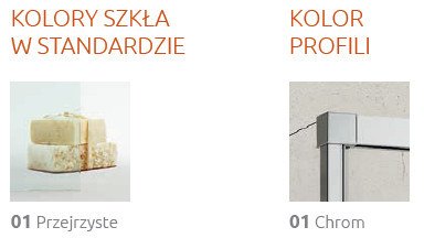 Szkło przejrzyste profil chrom drzwi Idea DWJ