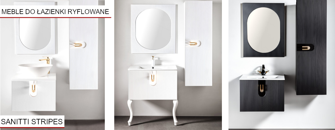 Szafki łazienkowe ryflowane Sanitti Stripes