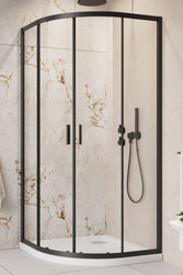 Kabina prysznicowa czarna 80x100 półokrągła Radaway Alienta Black E