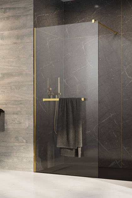 Kabina walk-in złota 110 cm z wieszakiem Radaway Modo New Gold II