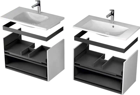 Szafka łazienkowa Oristo Etna OR52-SD2S-80-1 biały połysk