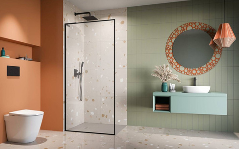 Kabina walk-in 60 Radaway Modo F SL Black II z czarną ramą lewa