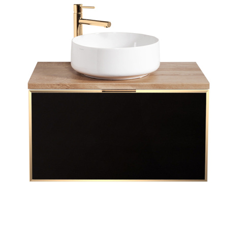 Szafka czarma z blatem dąb Sanitti Delta 80 front lustro złote