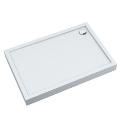 Brodzik akrylowy zintegrowany z nośnikiem Stabilsound Plus® oraz obudową akrylową przeciągniętą do podłogi Cameron 100x120x12 cm, prostokątny z odpływem w narożniku
