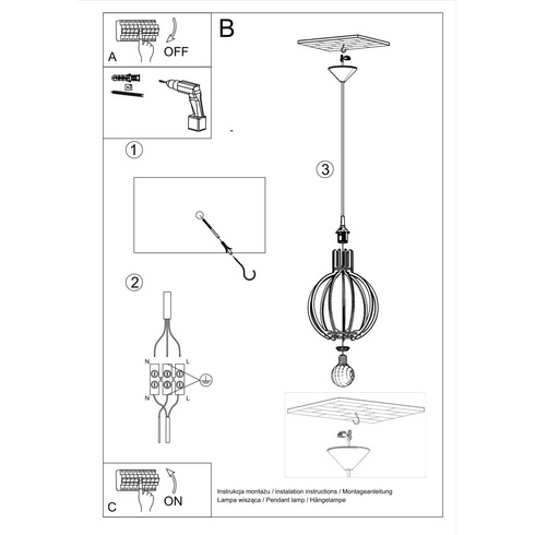 Lampa wisząca ARANCIA naturalne drewno