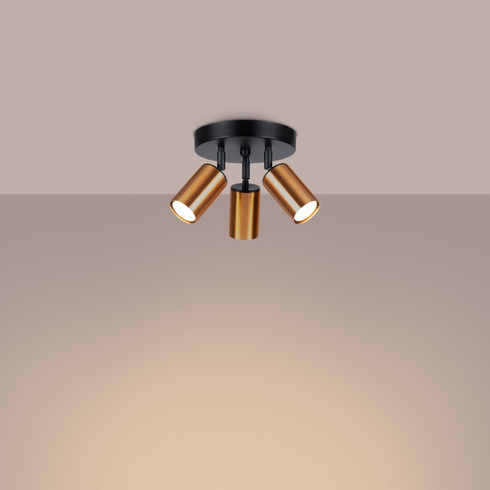 Plafon WINX 3P czarny/miedź
