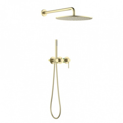 Zestaw prysznicowy podtynkowy z deszczownicą i prysznicem BOSTON BOS-ZKP.350 ZŁOTO SZAMPAŃŚKIE