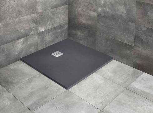 Brodzik z konglomeratu Radaway Kyntos C 90x90 Antracytowy HKC9090-64