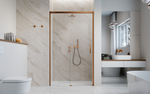 Drzwi miedź szczotkowana Radaway Idea Brushed Copper DWJ 150 lewe