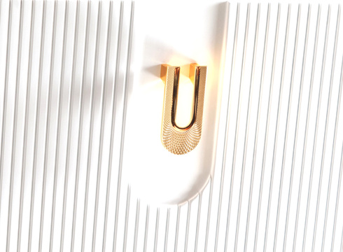 Szafka łazienkowa ryflowana Sanitti Stripes 60 biała uchwyt złoty