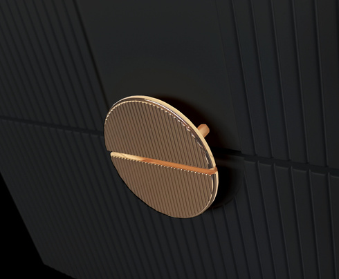 Szafka łazienkowa ryflowana Sanitti Epsilon 60 czarna uchwyt złoty