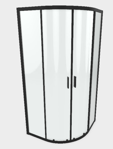 Kabina prysznicowa czarna 90x90 półokrągła Radaway Alienta Black A