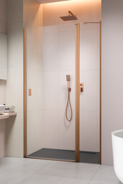 Drzwi prysznicowe Radaway Nes Brushed Copper DWJ II 80 miedź prawe