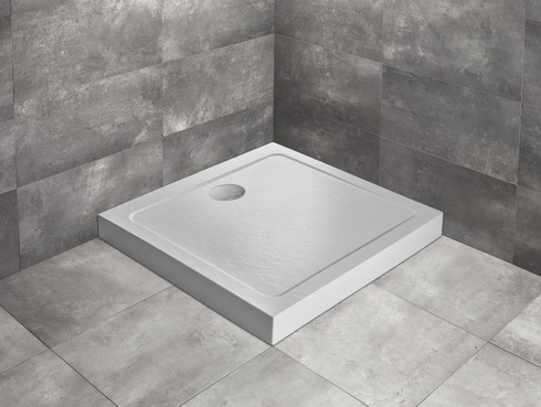 Brodzik kwadratowy 80x80 biały Radaway Doros C Compact Stone