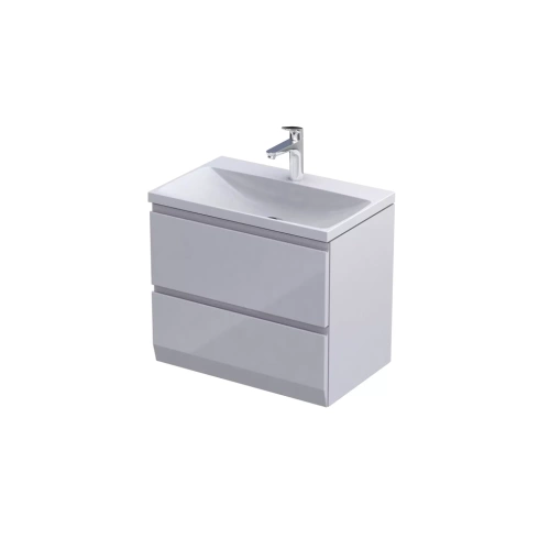 Wąska szafka łazienkowa Oristo Brylant Compact OR36C-SD2S-60-1  biały połysk
