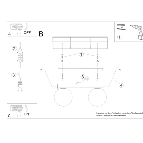 Plafon YOLI 2 biały