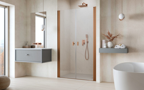 Drzwi miedź szczotkowana Radaway Nes Brushed Copper DWD I 80