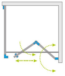 Kabina prysznicowa składana łamana Radaway EOS KDJ B 100x80 prawa