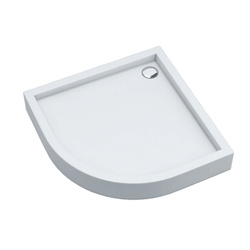 Brodzik akrylowy zintegrowany z nośnikiem Stabilsound Plus® oraz obudową akrylową przeciągniętą do podłogi Favory Plus White Stone 80x80x16 cm R55, półokrągły