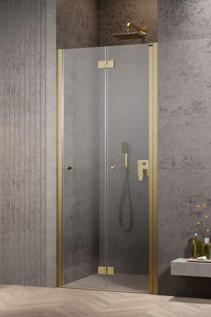 Drzwi złoto szczotkowane 80 Radaway Nes Brushed Gold DWB Prawe