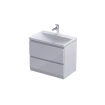 Wąska szafka łazienkowa Oristo Brylant Compact OR36C-SD2S-60-1  biały połysk