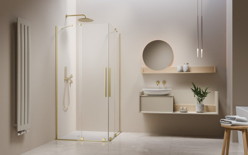 Kabina 80x80 Radaway Furo Brushed Light Gold KDD Jasny złoty