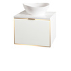 Szafka biała z blatem Sanitti Delta 60 front lustro złote