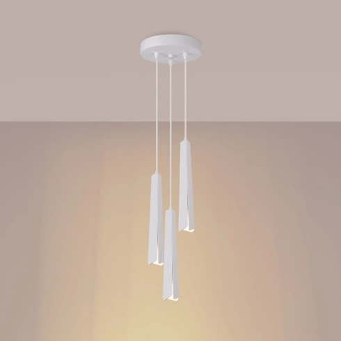 Lampa wisząca PRYSM 3P biała