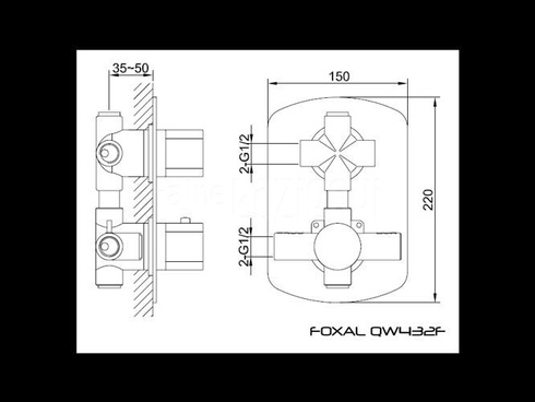 Bateria prysznicowa termostatyczna z 3 wyjściami Kohlman Foxal QW433F