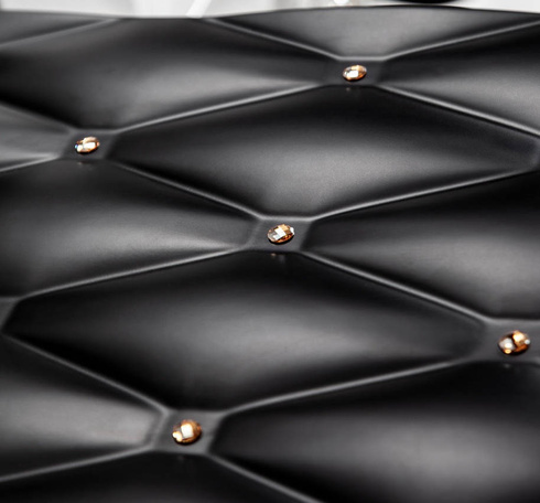 Czarna szafka pod umywalkę z kryształkami złotymi Sanitti Lira 80