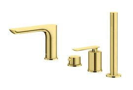 Bateria wannowa 4-otworowa Kohlman Experience BRUSHED GOLD QB244EGDB