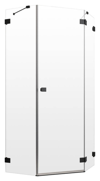 Kabina pięciokątna czarna 80x80 Radaway Essenza Pro Black PTJ prawa