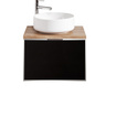 Szafka czarna z blatem dąb Sanitti Delta 60 front lustro srebrne