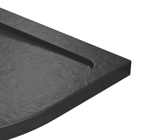 Brodzik półokrągły Radaway Doros A Stone czarny 80x80