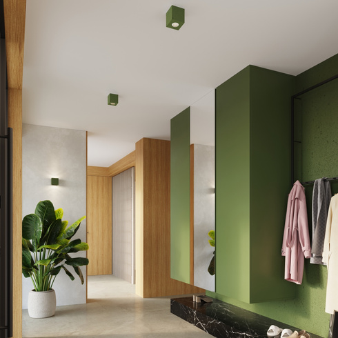 Kinkiet QUAD beton zielona oliwka