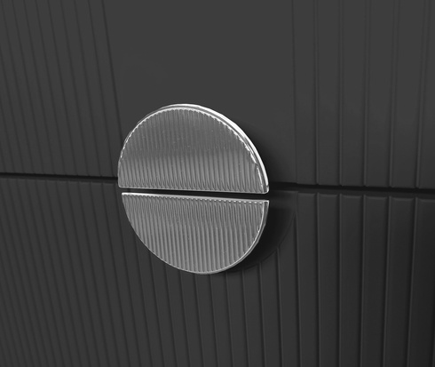 Szafka łazienkowa ryflowana Sanitti Epsilon 60 czarna uchwyt złoty