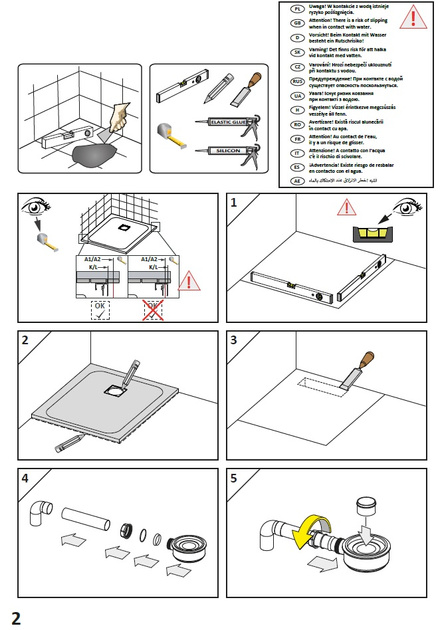 Brodzik kwadratowy kaszmirowy 90x90 konglomerat Radaway Kyntos C