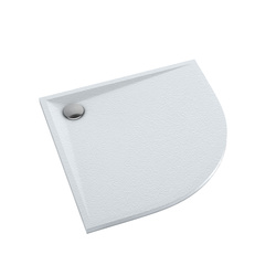 Brodzik kompozytowy Stabilsound Plus® Libra White Stone 80x80x3 cm R55, półokrągły
