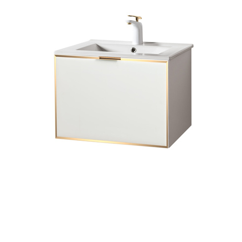  Szafka łazienkowa biała Sanitti Delta 60 front lustro złote