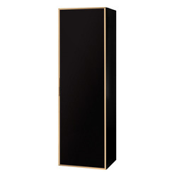 Regał łazienkowy czarny wiszący Sanitti Delta front lustro złote