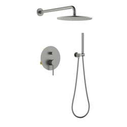 Zestaw prysznicowy podtynkowy z deszczownicą i prysznicem BOSTON BOS-ZKP.150 GRAFIT (GUN METAL)