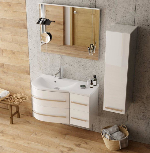 Szafka wysoka boczna Słupek Oristo Opal OR30-SB1D-30-1 biały połysk, uchwyt chrom połysk