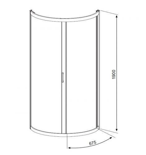 Kabina półokrągła Radaway Premium Plus B 90x90x190 Przejrzyste 30473-01-01N