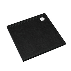 Brodzik akrylowy Sharper Black Stone 80x80x4,5 cm, kwadratowy