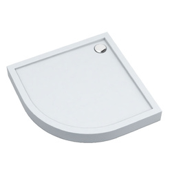 Brodzik akrylowy zintegrowany z nośnikiem Stabilsound Plus® oraz obudową akrylową przeciągniętą do podłogi Cameron 100x100x12 cm R55, półokrągły