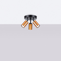 Plafon WINX 3P czarny/miedź