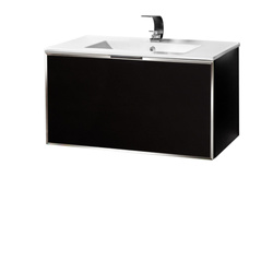 Szafka czarna pod umywalkę Sanitti Delta 80 front lustro srebrne
