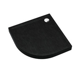 Brodzik akrylowy zintegrowany z nośnikiem Stabilsound Plus® oraz obudową akrylową przeciągniętą do podłogi Cameron Black Stone 80x80x12 cm R55, półokrągły